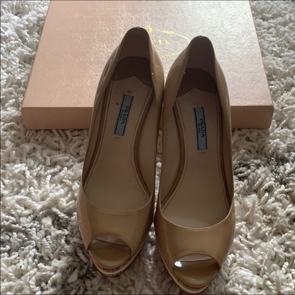 Prada Vern Cork Sabia Wedges - Picture 2 of 10